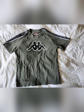 Kappa Womens Olive Green Logo Tee with Black & White Accents